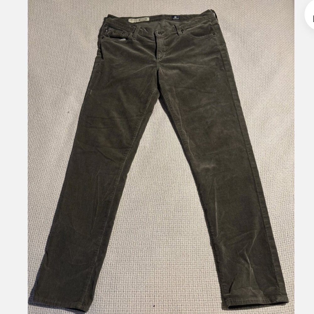 AG Olive green stilt corduroys
